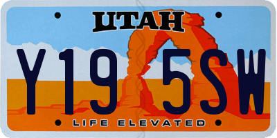 UT license plate Y195SW