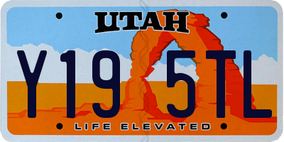 UT license plate Y195TL