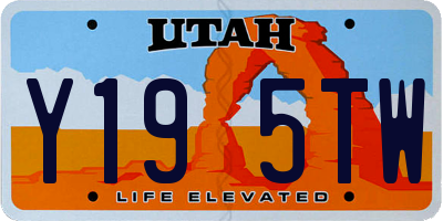 UT license plate Y195TW