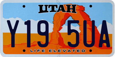 UT license plate Y195UA