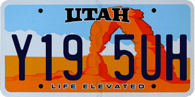 UT license plate Y195UH