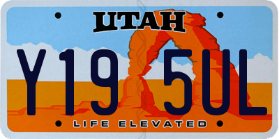 UT license plate Y195UL