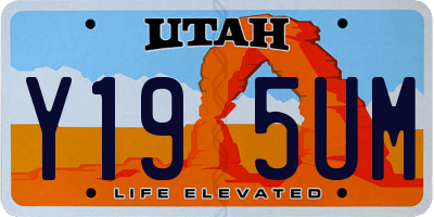 UT license plate Y195UM