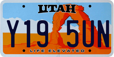 UT license plate Y195UN