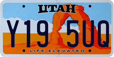 UT license plate Y195UQ