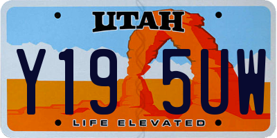 UT license plate Y195UW