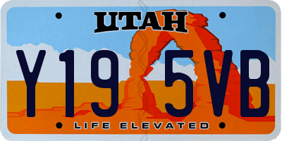 UT license plate Y195VB