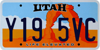 UT license plate Y195VC