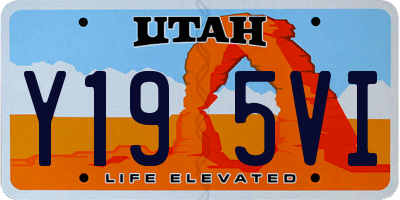 UT license plate Y195VI