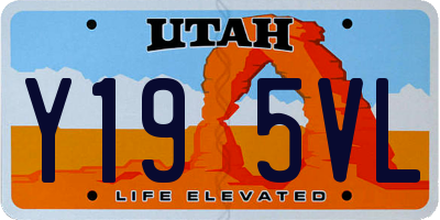 UT license plate Y195VL