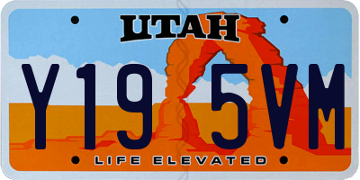 UT license plate Y195VM