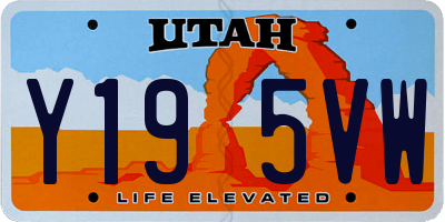 UT license plate Y195VW