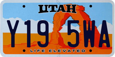 UT license plate Y195WA