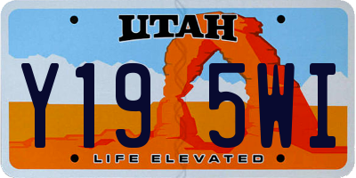 UT license plate Y195WI