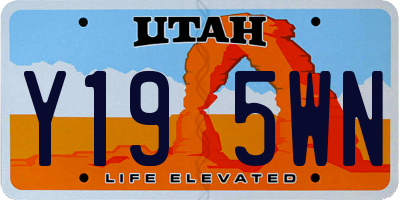 UT license plate Y195WN