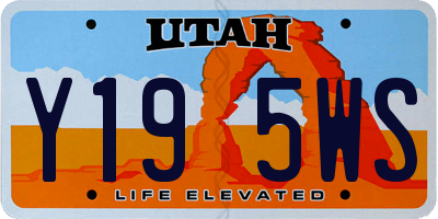 UT license plate Y195WS