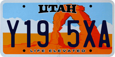 UT license plate Y195XA