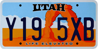 UT license plate Y195XB