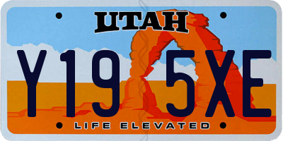 UT license plate Y195XE
