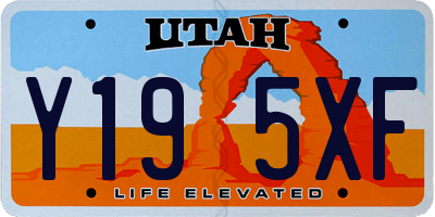 UT license plate Y195XF