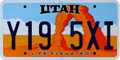 UT license plate Y195XI