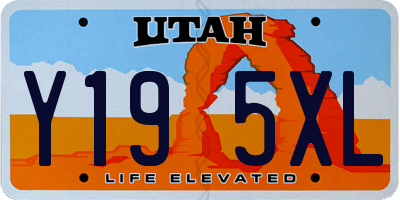 UT license plate Y195XL