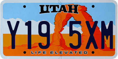 UT license plate Y195XM
