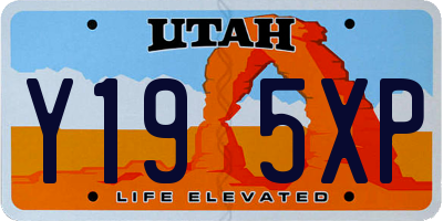 UT license plate Y195XP