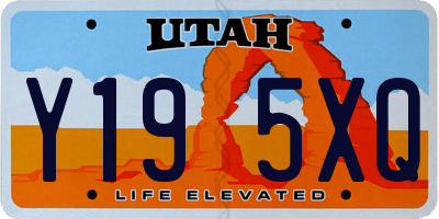 UT license plate Y195XQ
