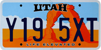 UT license plate Y195XT