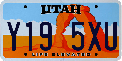 UT license plate Y195XU