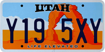 UT license plate Y195XY