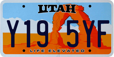 UT license plate Y195YF