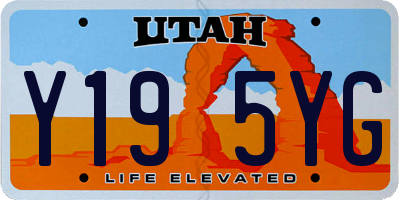UT license plate Y195YG