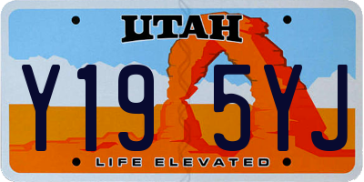 UT license plate Y195YJ