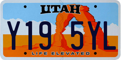 UT license plate Y195YL