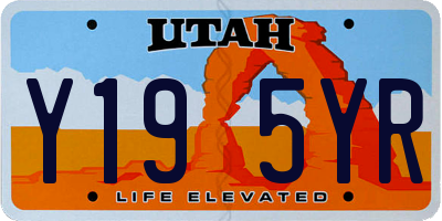 UT license plate Y195YR
