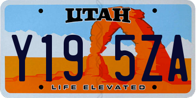 UT license plate Y195ZA