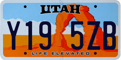 UT license plate Y195ZB