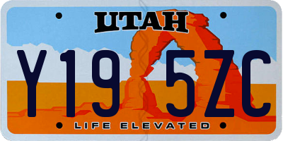 UT license plate Y195ZC
