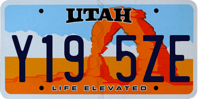 UT license plate Y195ZE