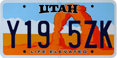 UT license plate Y195ZK