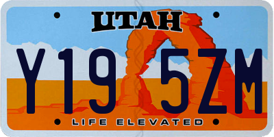 UT license plate Y195ZM