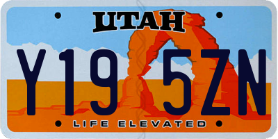 UT license plate Y195ZN