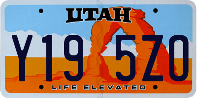 UT license plate Y195ZO