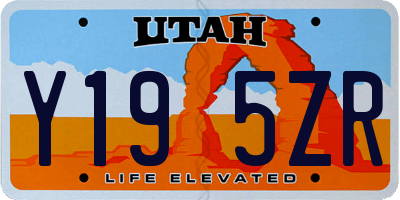 UT license plate Y195ZR