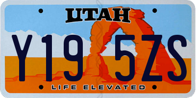 UT license plate Y195ZS