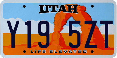 UT license plate Y195ZT