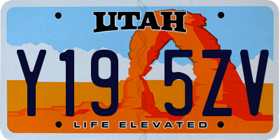 UT license plate Y195ZV