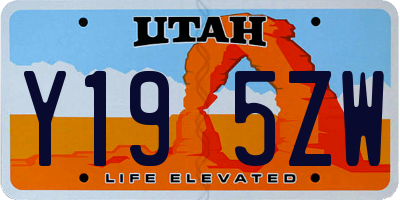 UT license plate Y195ZW